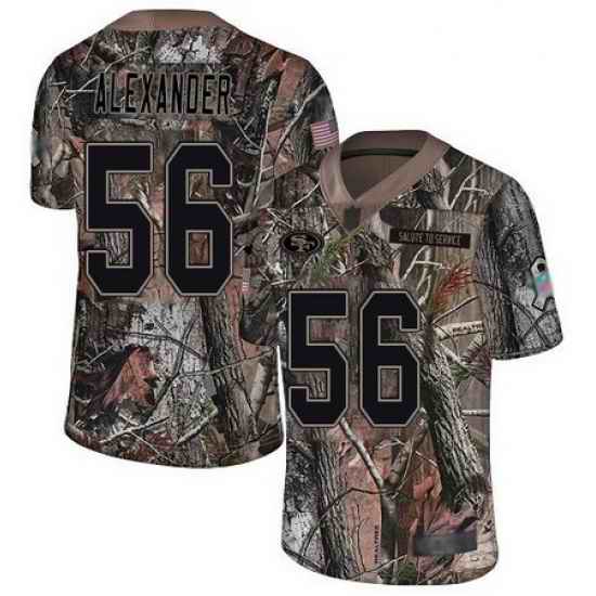 49ers 56 Kwon Alexander Camo Youth Stitched Football Limited Rush Realtree Jersey